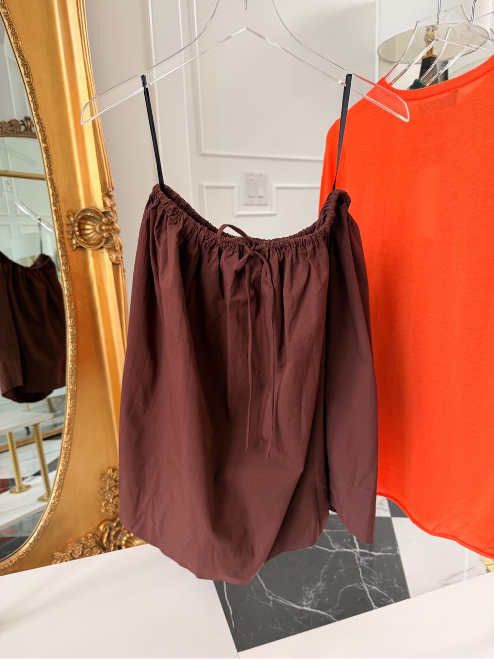 DISSH Cinnamon Brown Drawstring Top